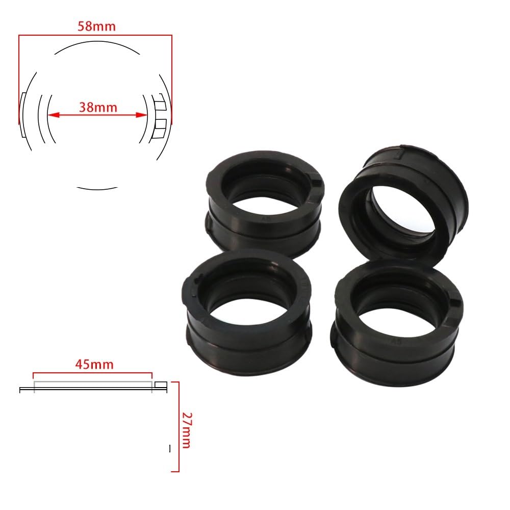 4 Pcs Carburetor Intake Manifold Compatible with FZ750 FZR750R FZX700 GTS1000 2LM1359700