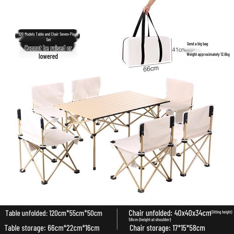 ZISIZ Aluminum Alloy Roll-up Picnic Table & Chair Set