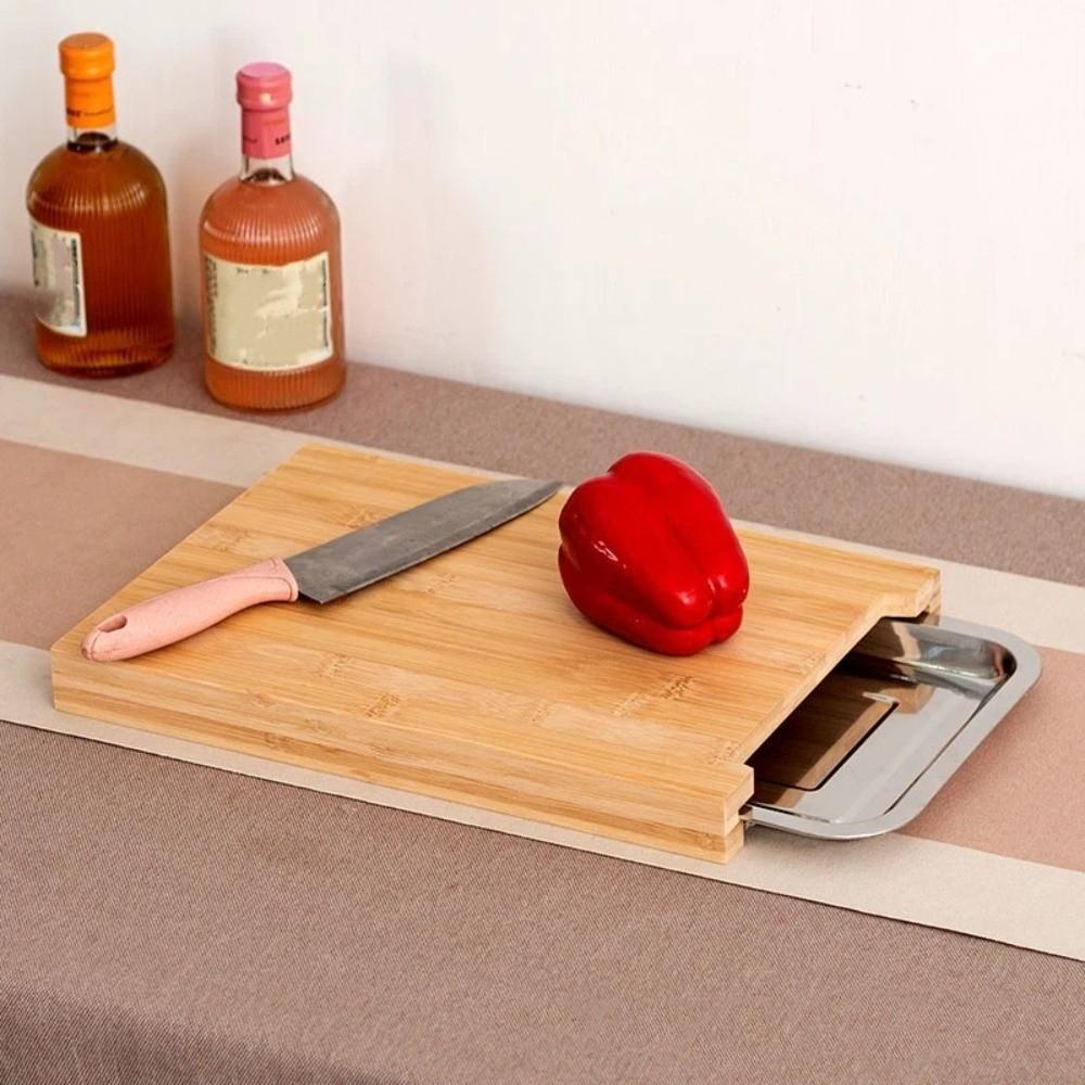 Thickened Wooden Cutting Board with Drawers Chopping Board Durable Bread Cutting Board  Charcuterie