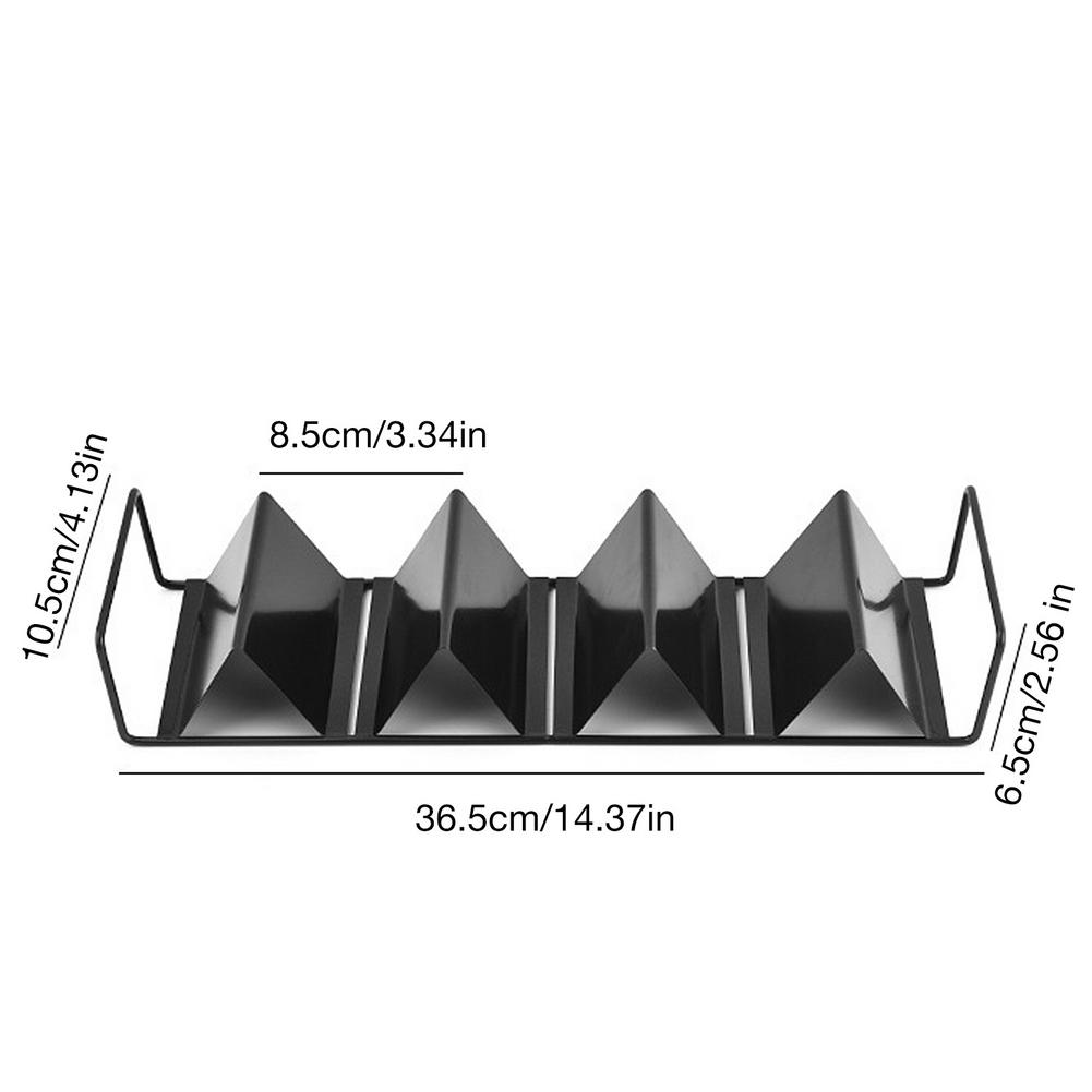 Nerezový stojan na tacos mexický W-tvarovaný stojan na palačinky stojan na kukuřičné hot dogy a jarní závitky železný podnos talíř držák na dorty toasty
