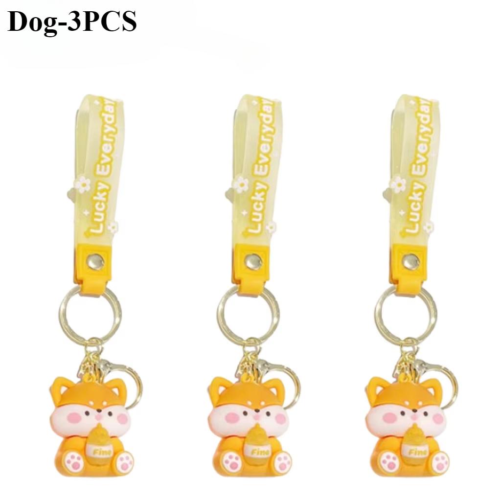 1-20PCS Luck Drinks Keychain  Pvc Doll Key Chain Cartoon Bag Pendant  Soft Plastic Doll Car Key Chain Bag Pendant Small Gift