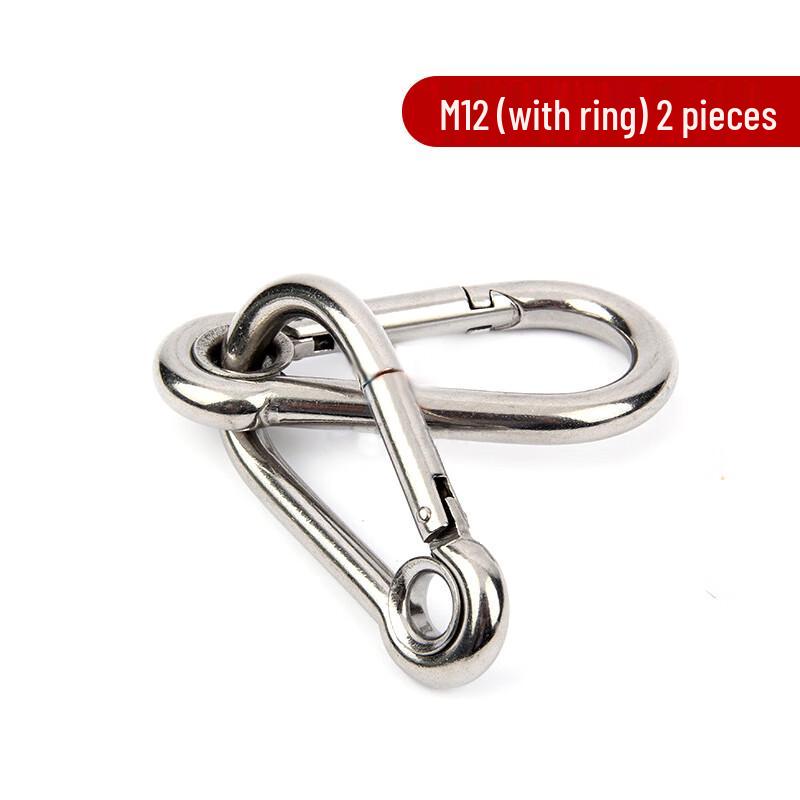 Sushih 304 Stainless Steel Gourd Spring Snap Hook M12 with Ring