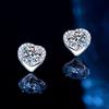 Heart Shape Stud Earrings Women 5.25mm Moissanite Sterling Fashion Minimalist Daily Wear Jewelry
