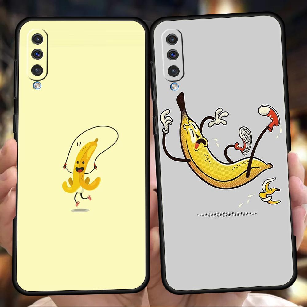 Phone Case for Samsung Galaxy A56 A36 A26 A06 A16 A24 A36 A54 A14 A42 A22 A20 A12 A10 5G Soft TPU Shell Funny Bite Apple Banana