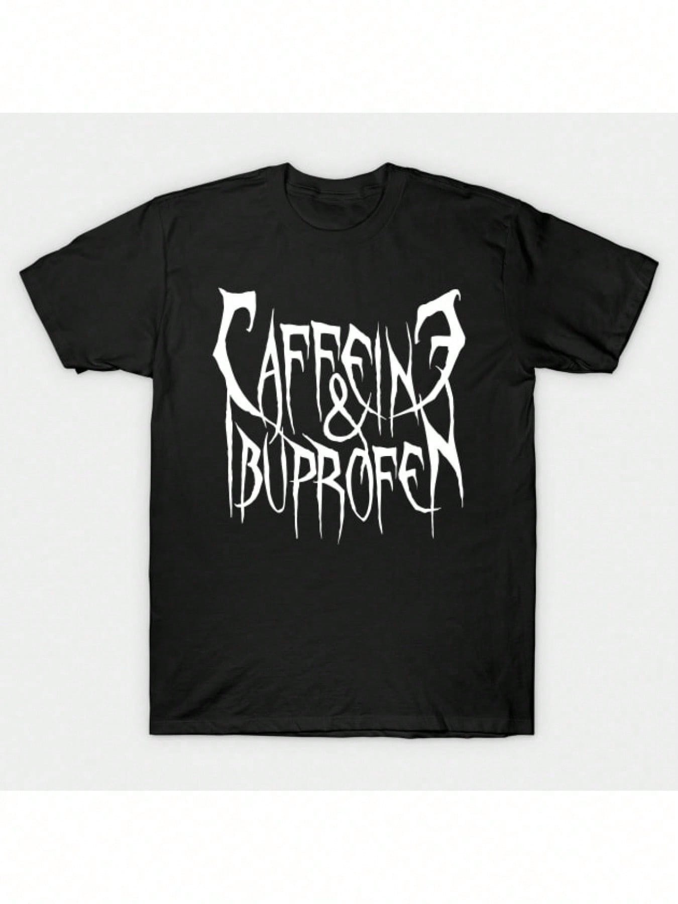 Caffeine Ibuprofen Fun MenS Cotton Short Sleeve Print TShirt Comfortable Cotton Crew Neck Short Sleeve Tee S