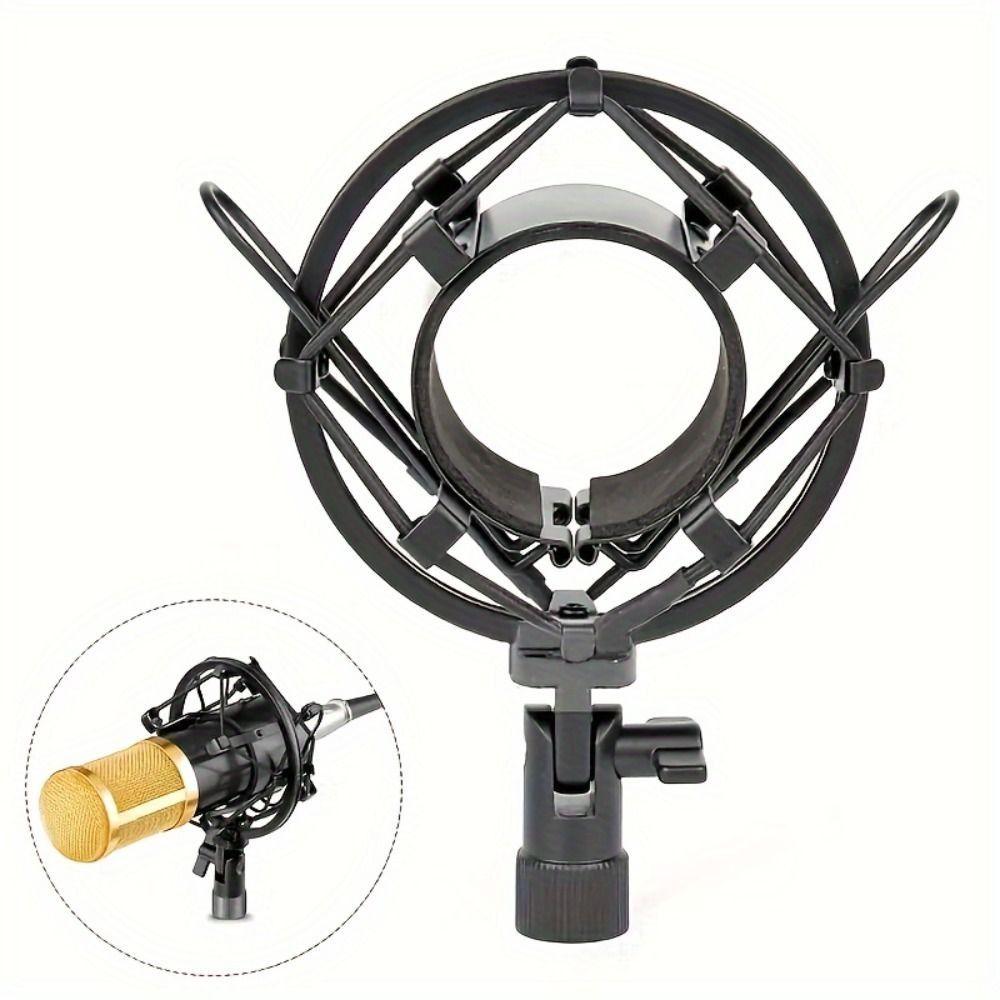 Adjustable Metal Microphone Shock Mount Black/Silver Microphone Mount Holder  KTV