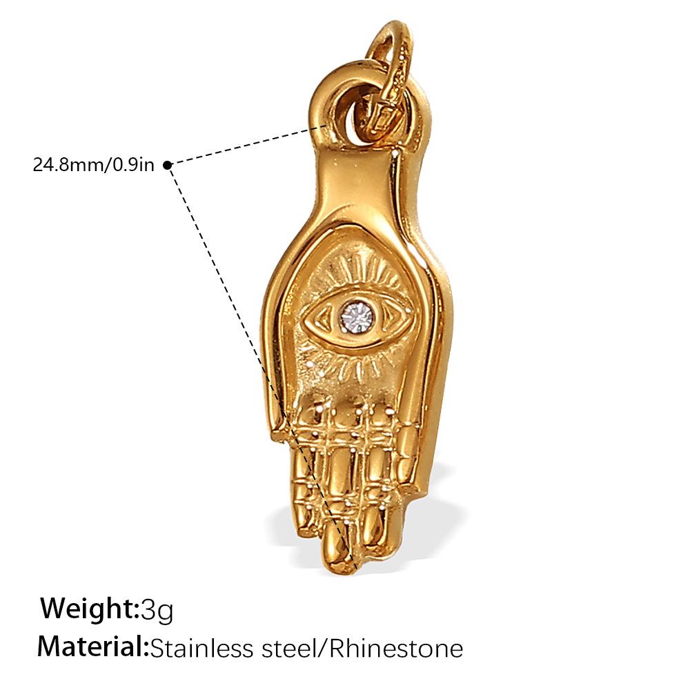 2026 DIY Pendant Necklace Fortune Amulets 18K Gold Plated Stainless Steel Charms Protection Luck Pendants for DIY Jewelry Making