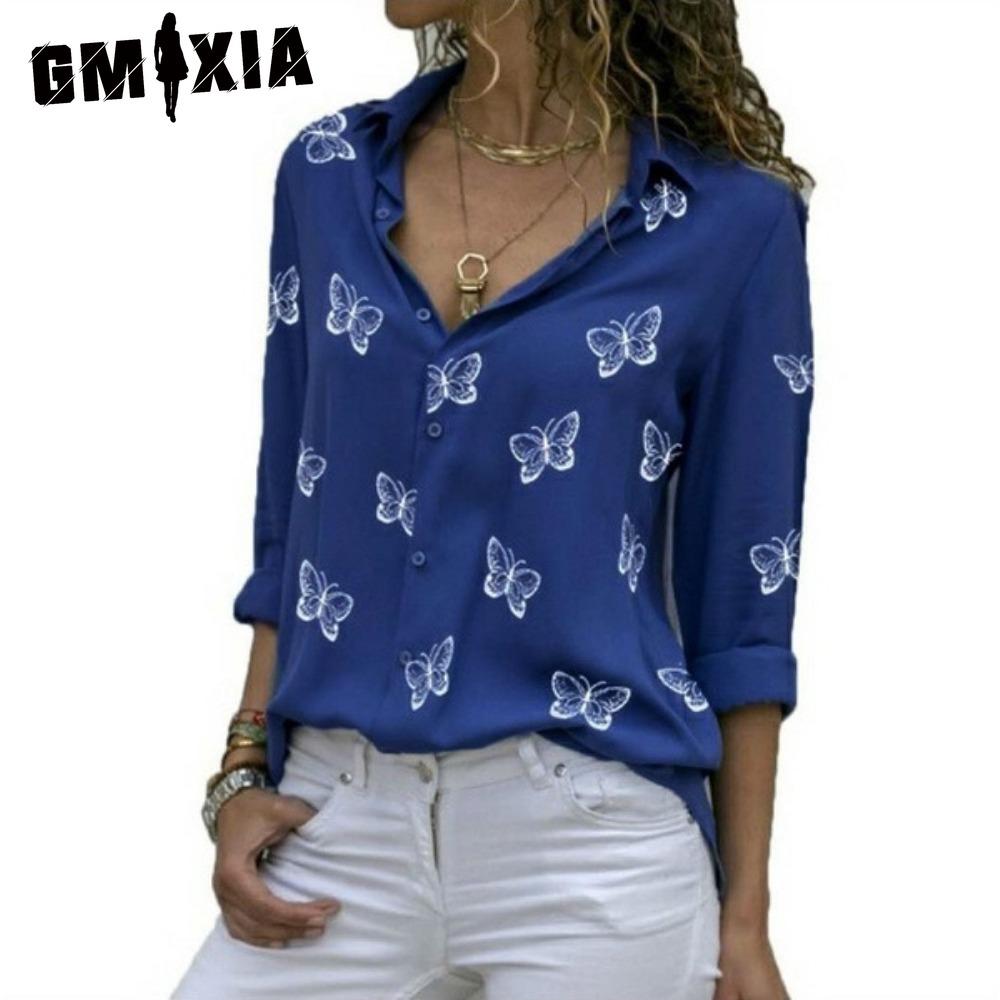 GMXIA Women's Fashion Casual  Long Sleeve POLO Neck Blouses & Shirts