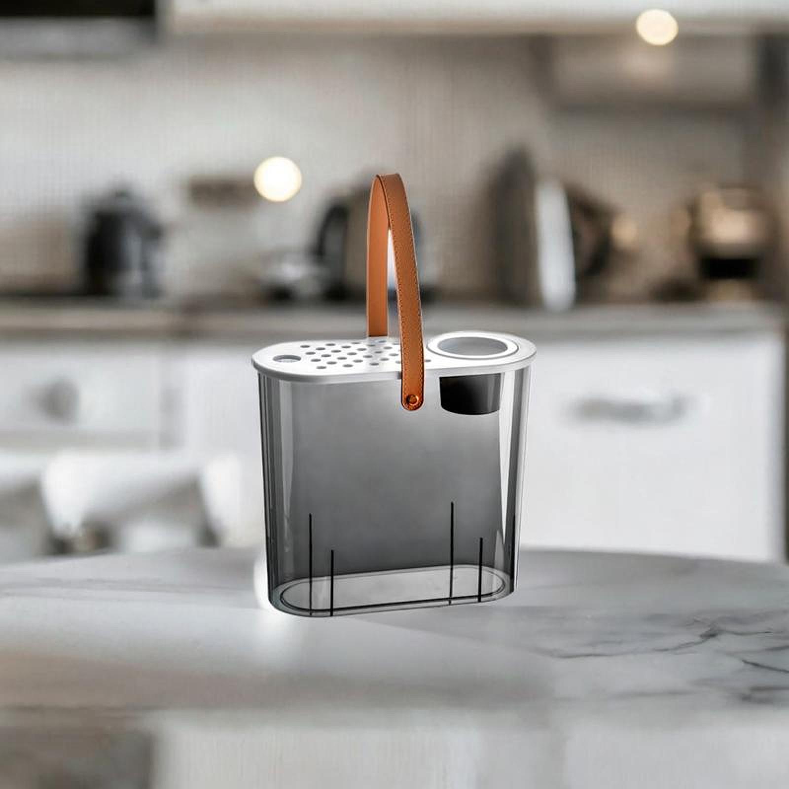 Garbage Container Tea Dregs Drainage Bucket Tea Set Accessories Clear Coffee Table Drain Bucket Tea Garbage Can for Household серый