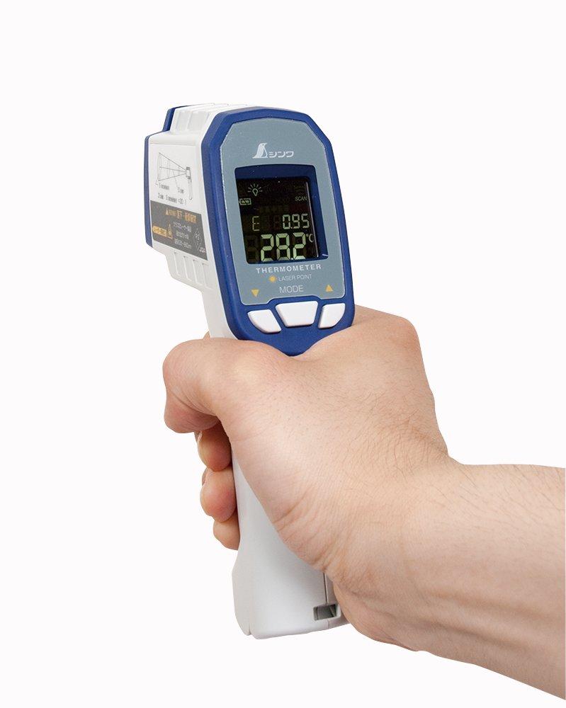 Shinwa Sokutei G Infrared Thermometer, Shockproof, Dual Laser Pointer Function, Variable Emissivity Type, 73063