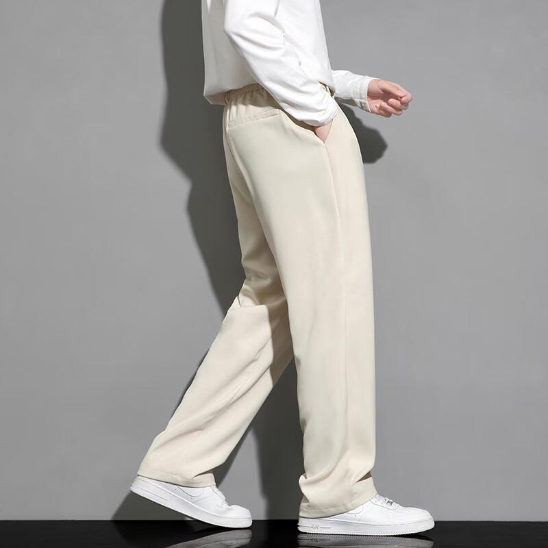 LOMBT Pantalon de ville décontracté à jambe droite pour homme LF02