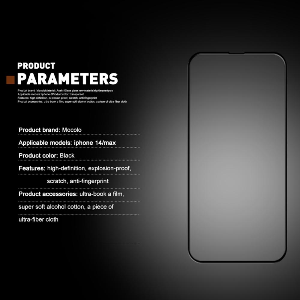 MOCOLO 3D Curved Edges Screen Protector for iPhone 14 6.1 Inch Wear-resistant Full Coverage HD Tempered Glass Film Full Glue