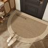 Einfache halbkreisförmige Kristall-Samt-Fußmatte für Zuhause, rutschfest, Fußmatte, Verandamatte, Badezimmermatte
