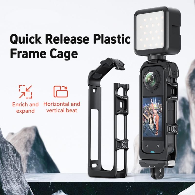 Fast Detachable Camera Cage Housing Shockproof For X5 Cameras Frames Enhances Heat Dissipation Mounting Systems