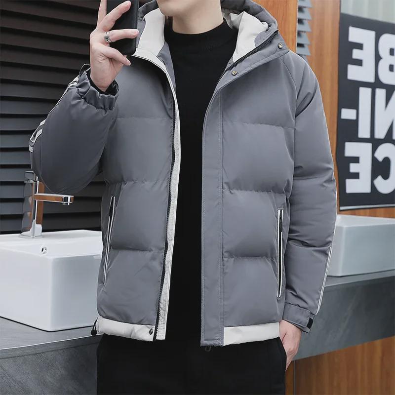 Men's Classic Hooded Cotton Coat – Thickened and Casual for Students and Teens