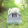 Resin Pet Memorial Stone with Photo Dog Grave Creative Cat Puppy Tombstone Small Animal Sacrifice Monument Handicraft Ornaments