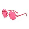 New personalized frameless four-leaf clover glasses, European and American fashion frameless sunglasses, trendy candy color