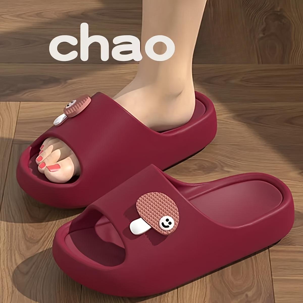 

Милые маленькие сандалии-грибочки из материала ЭВА, толстоподошвенные нескользящие домашние тапочки для ванной для пар, подходят для домашнего отдыха 40-41 красный