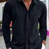 Fall Spring Men Shirt Button-down Turn-down Collar Cardigan Long Sleeves Loose Mid Length Casual Daily Wear