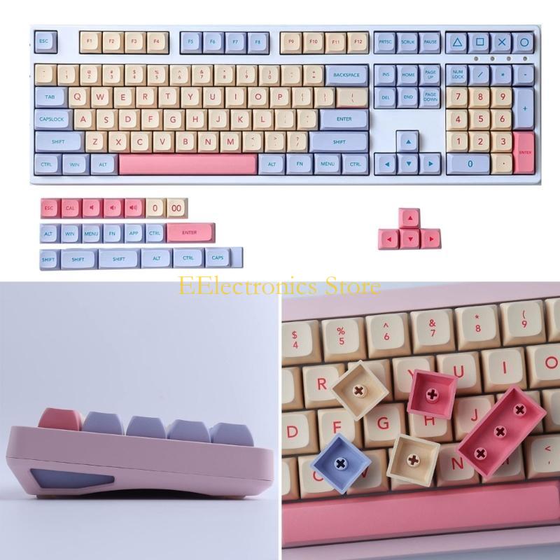 B03C 132 Keys PBT Keycaps XDA Profile DyeSub Personalized Cute Cotton Candy Keycap ForMX Switches Mechanical Keyboard