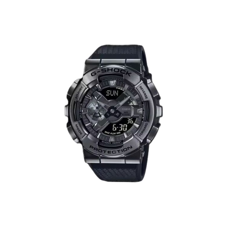 

Casio Full Metal Series Round Fashion Versatile Waterproof 200 M Quartz Movement Resin Strap Watch Men watches Black GM-110BB-1A Regular Watch Box