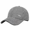Women'S Spring And Autumn Thousand Birds Grid Hot Diamond Hat Fashion Casual Baseball Cap Double Warm Cap