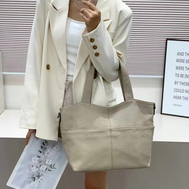 2026 New Arrival Genuine Leather Women's Large Capacity Tote Bag - High-Quality Single-Shoulder Purse Ladies' Underarm Hobo Bag