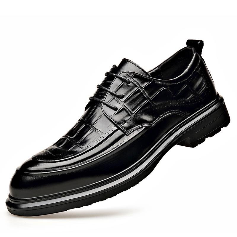 Men's Formal Genuine Leather Derby Shoes - Cowhide, Breathable, Casual, British Style, Wedding Groom Shoes
