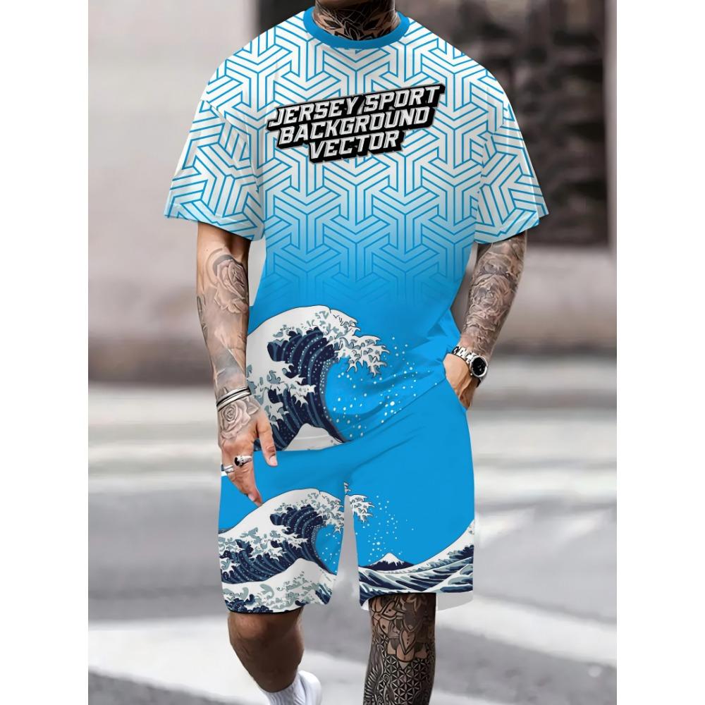 

Летний комплект из 2 предметов спортивной одежды Freedom 26 Chicago с 3D-печатью, удобная футболка с круглым вырезом и повседневные шорты на шнурке 6XL