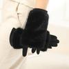Plus Velvet Thickened Windproof and Warm Riding Cold-proof Touch Screen Suede Gloves Women Autumn and Winter Rabbit Fur Gloves