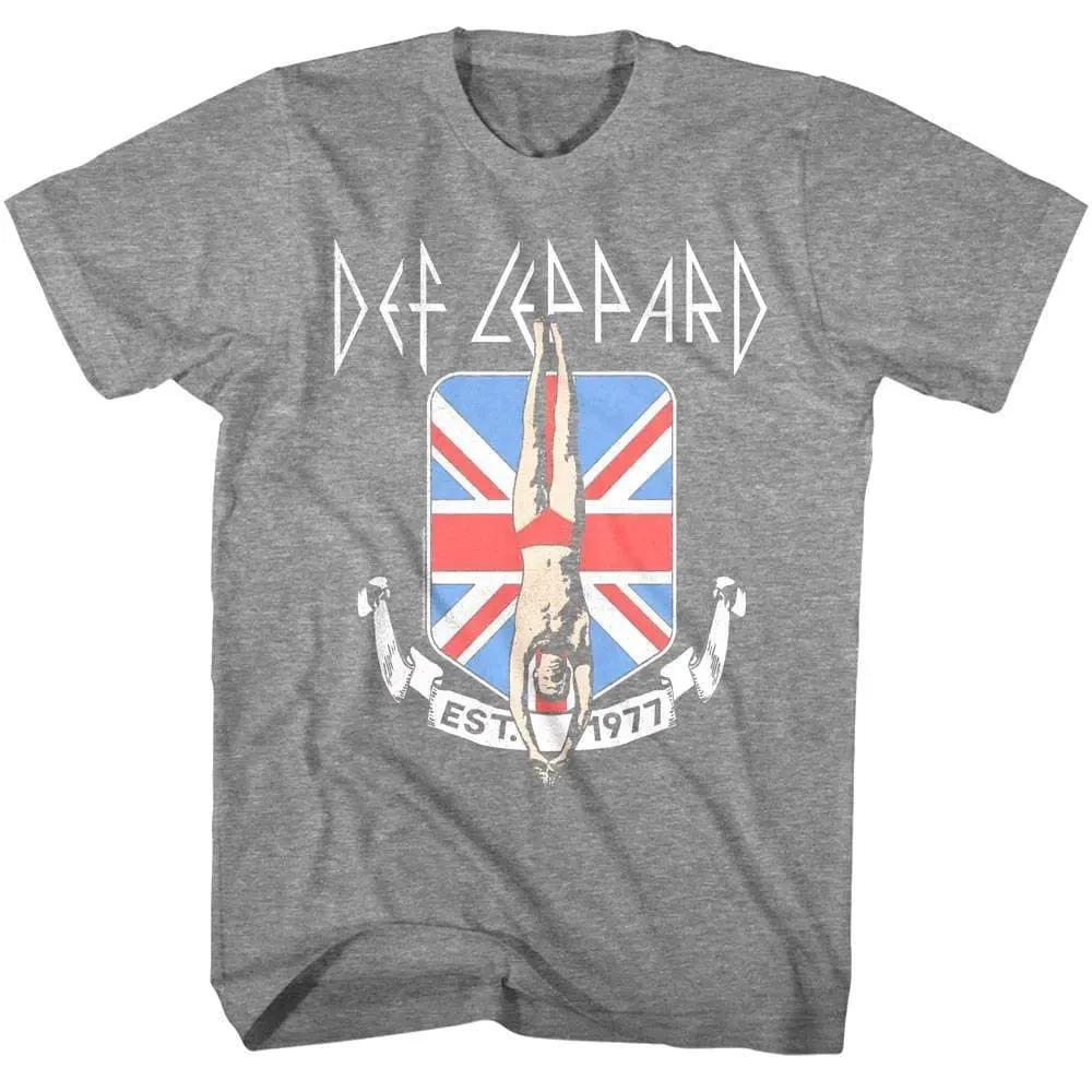Def Leppard Diver Union Jack Men s T Shirt M