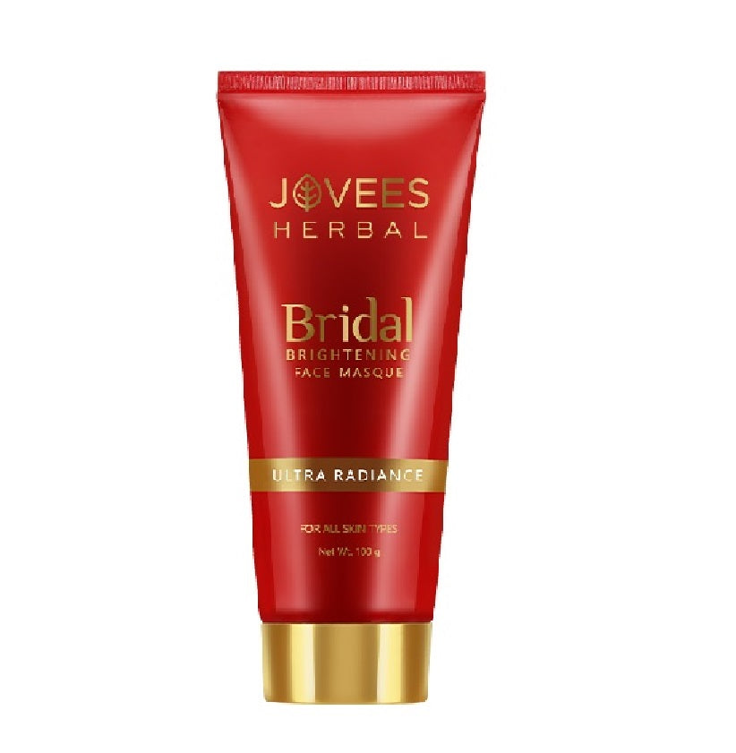 Jovees Herbal Bridal Brightening Face Masque Pack 100gm | Ultra Radiance Glow Mask For Dull Skin | Pore Cleansing And Even Tone For All Skin Types