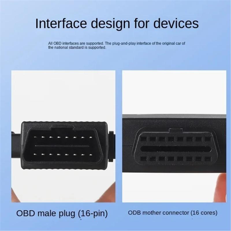OBD2 One Divided Into Two Adapter Wire Auto Truck OBD Expansion Cable Connector Adapter Cable with DC5521 Interface