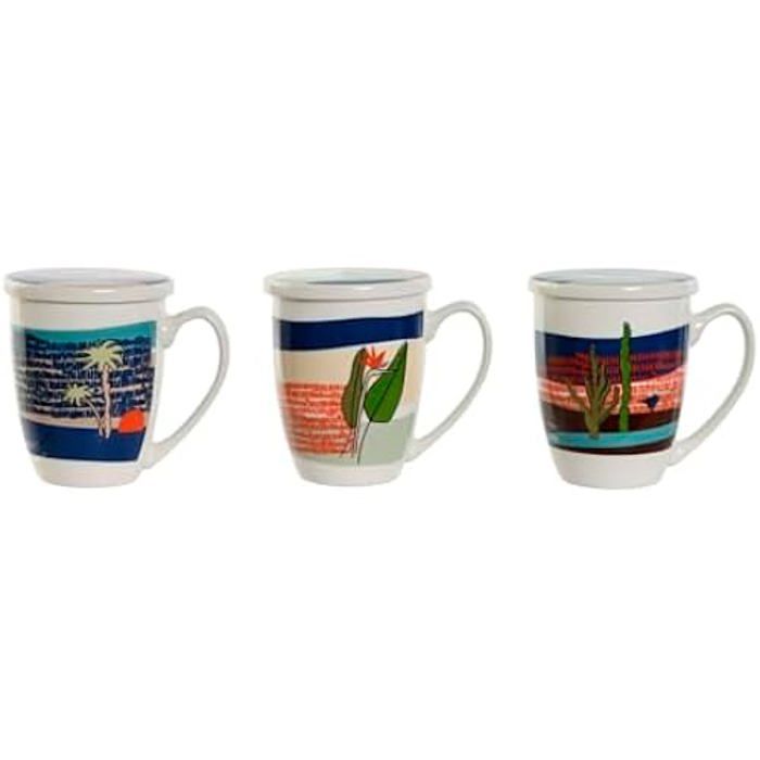 Tasse avec filtre pour infusions - HOME ESPRIT - Multicolore - Acier inoxydable - Porcelaine - 380 ml
