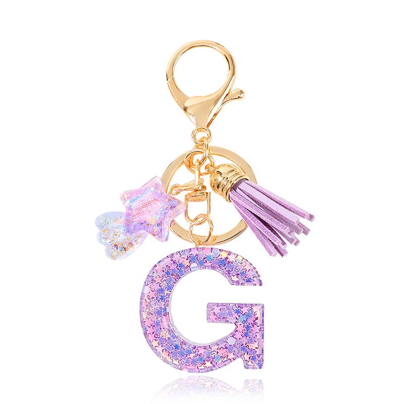 Diy A-Z Letters Keychain Metal Holder Pendent Key Chain Women Car Key Ring Simple Letter Name Key Party Gift Jewelry