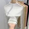 Gestricktes Basisshirt für Damen Neuer Damen-Temperament-Pullover mit halbohem Kragen Taillenbetontes Oberteil