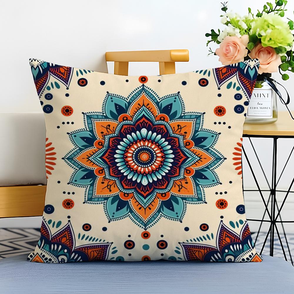 Boho Pattern Cushion Cover Washable Linen Pillowcase Soft  for Sofa Bed Cozy Home Room Decor