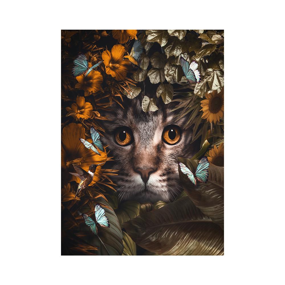 Tropical Animals Fantasy Poster Leopard In Jungle Canvas Painting Wall Prints Picture for Living Room Home Decor