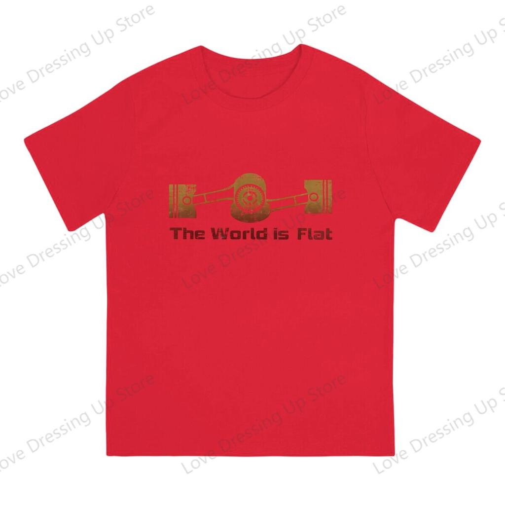 100 Cotton Tshirt T Shirt Unisex The World Is Flat Engine Summer Casual Short Sleeves S6xl