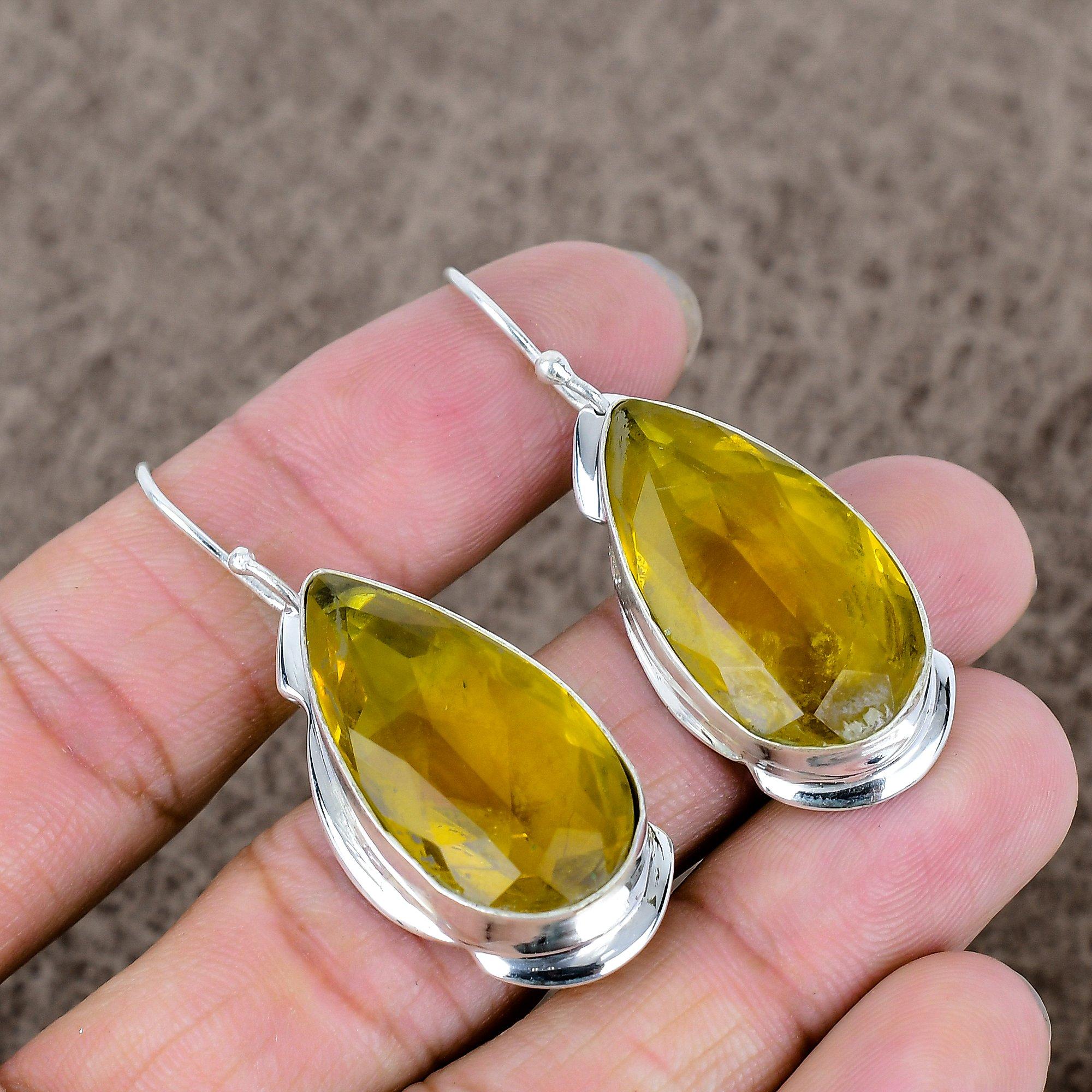 

Цитрин Самоцвіт Ручна робота 925 Срібло Стерлінгове Ювелірні вироби Сережка 2.05 KKG-611