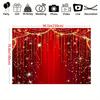 Star red stage curtain background banner, suitable for indoor and outdoor, multi-functional photo props