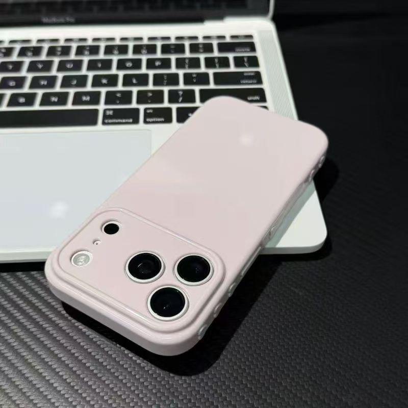 iPhone 14-17 Pro Max Solid Color Heart Window Soft Case