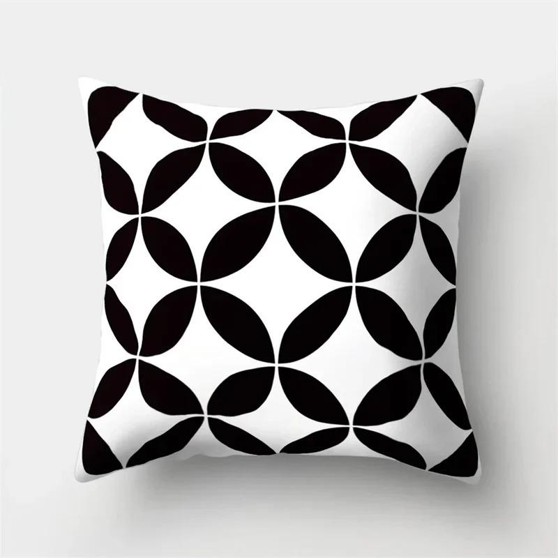 Simple Black and White Geometric Art Pillowcase Car Ornaments Office Living Room Home Pillowcase