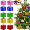 36/12pcs Mini Christmas Ornaments Handwork Gift Box Xmas Tree Accessories New Year Party Decor Candy Gift Boxes Pendant Navidad
