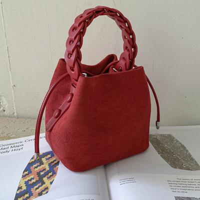 Niche Fashion Matte Bucket Bag Women's Korean Niche Large Capacity 2025 Autumn Suede Underarm Shoulder Bag
