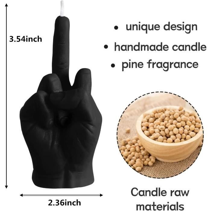 Bougie - Cire de soja - Noir - Design contemporain - Cadeau d'anniversaire