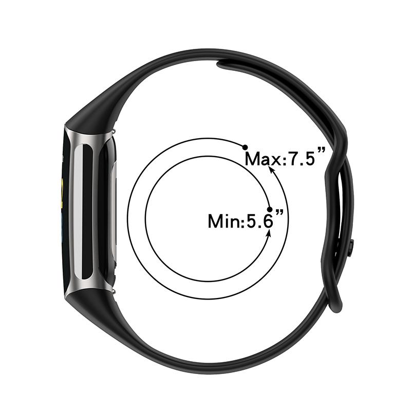 Soft Silicone Watch Band Wristband Sports Bracelet Breathable Strap for Fitbit Charge 6/5 Size: S