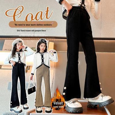 Stylische Glockenhosen mit Fleecefutter für Mädchen - Perfekt für Herbst und Winter für Grundschul- und Sekundarschülerinnen