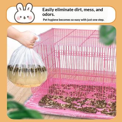 20 Peças Forro Descartável para Gaiola de Coelho Bandeja para Animal de Estimação Filme Cobertura de Tapete Plástico Substituível Filme de Banheiro Universal Animal Pequeno Saco de Fezes para Animal de Estimação