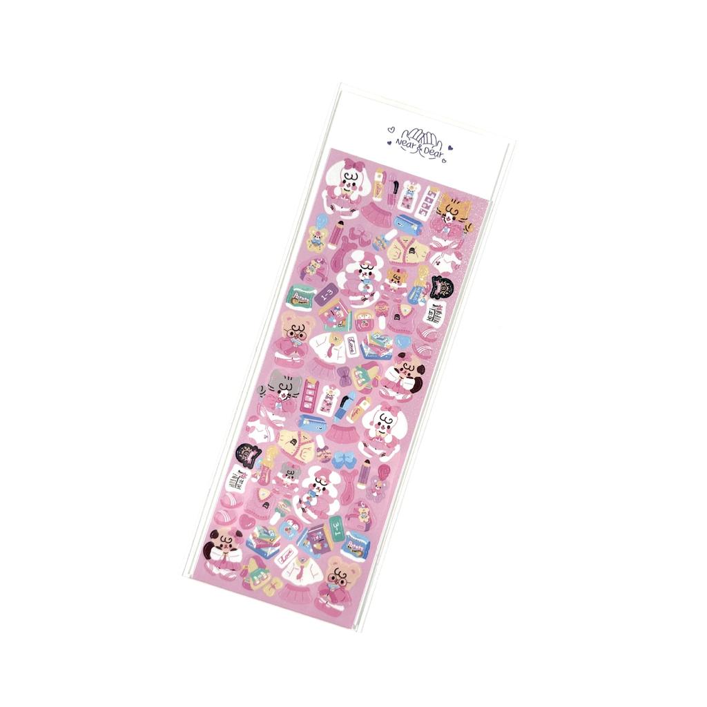 Korean Popular Cartoon Animal Sticker Ins Korean Laser Cute Creative Hand Account Goo Card Sticker